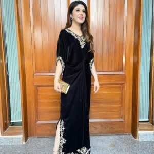 Elegant Woman Party Wear Black Maxi with Exquisite Hand Zari Work❤️