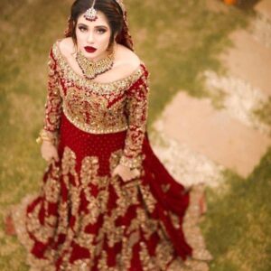 Scarlet Elegance – Red Dress For Woman with Exquisite Skin Zari Embroidery😍💫🌺