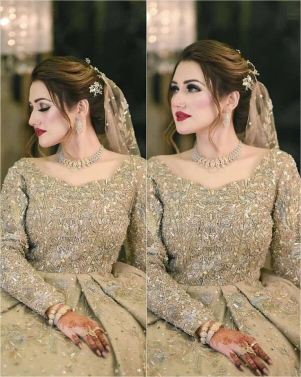 Champagne Gold Embellished Bridal Gown – Rega & Sophisticated - Image 3
