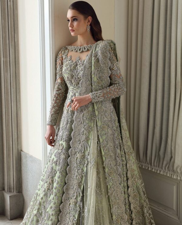 Luxury Hand-Embroidered Bridal/Party Wear Dress of Clothing Brand - Image 3