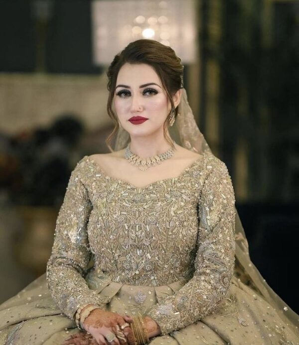 Champagne Gold Embellished Bridal Gown – Rega & Sophisticated - Image 2